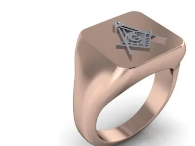 Creative men Signet Masonic ring Plain  hotstyle 3D print model 3D print model