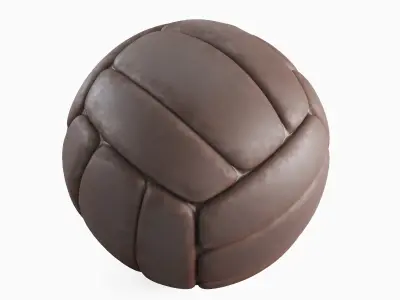 Old Leather Volleyball Ball 02 3D model