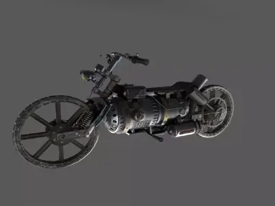 Stylized transport motorcycle PBR  Low-poly 3D model
