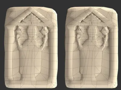 Medieval Designed Grave Stone  Low-poly 3D model