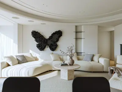 Mid Century interior scene 3D model