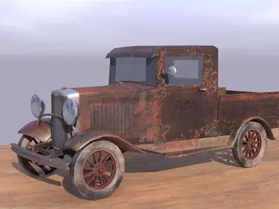 Low Poly Pickup Truck Low-poly 3D model