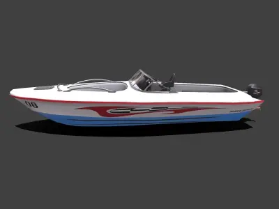 Speedboat Low-poly PBR Low-poly 3D model