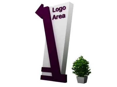 direction sign for event Booth Exhibition Stand a376b 3D model