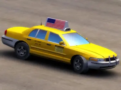 American Taxi Low-poly 3D model