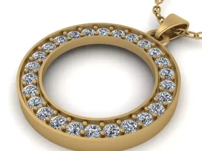 3d-model Round jewel pendant 3D print model