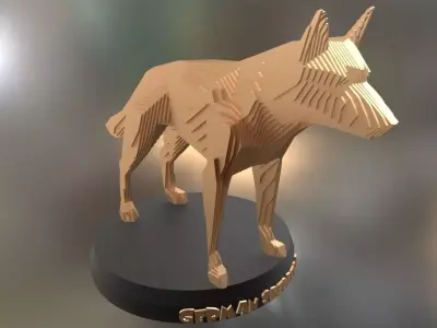 Parametric German Shepherd Dog Low-poly 3D model