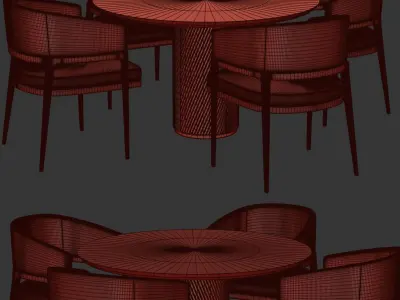 Dinning chair and table set15 3D model