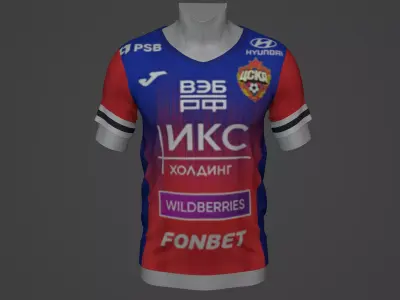 CSKA Moskova Football Jersey T-Shirt - Soccer Kit Low-poly 3D model