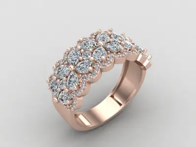 Flower ring 122-MW 3D print model