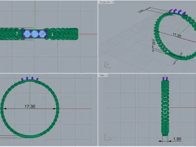  ring code 345 3D print model