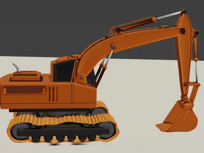 Excavator orange 3D model