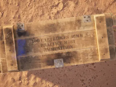 Military Wooden Ammo Crate - 40mm M781 Low-poly 3D model