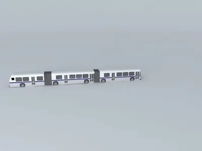 3-articulated Google Bus Free 3D model