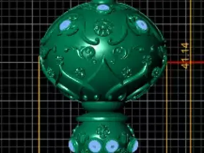 ornate gold pendant 3D printable model  3D print model