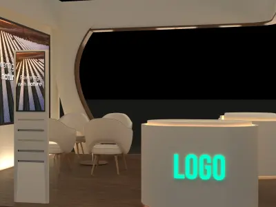 Modern Booth Exhibition 6 x 6 meters 3D model