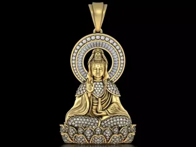 Buddha Guan Yin Pendant - Buddha Pendant 3D print model