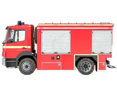 Mercedes-Benz Atego Firetruck Low-poly 3D model
