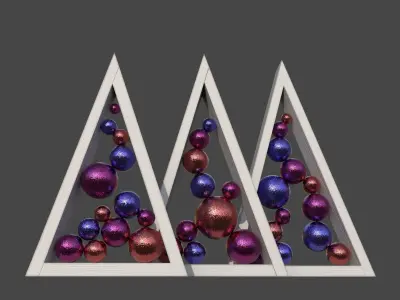 Triagular Christmas Trees 3D model