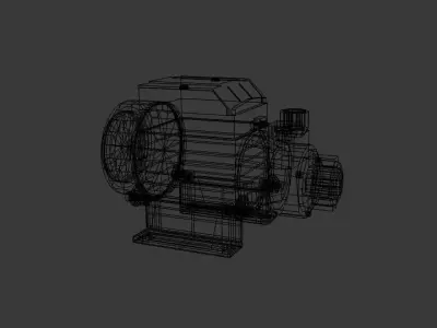 Half HP Electric Water Pump Low-poly 3D model
