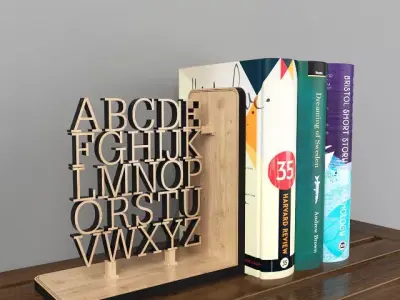 Wooden Alphabet Bookend Free 3D model