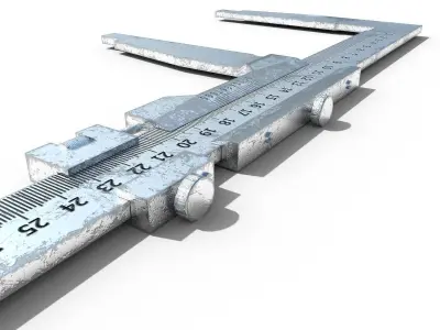 working Caliper PBR Low-poly 3D model