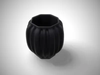Black Modern Decor Vase 1 3D model