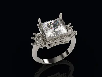 Luxury ring  jewelry printable silver 3D model 3D print model