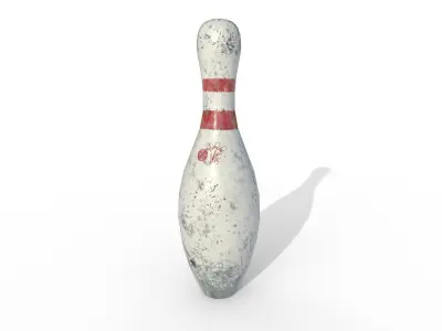 PBR Old Bowling Pin Low-poly 3D model