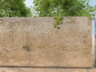 25 Plus Realistic 3D Boundary Walls Low-poly 3D model