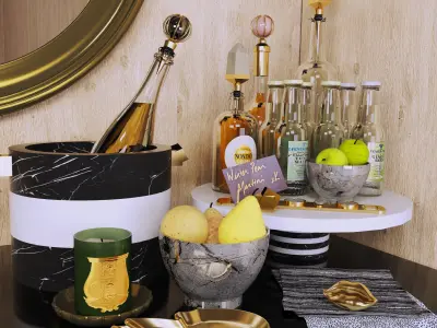 Decorative set Gourmet alcohol 3D model