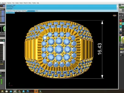 Luxury Square Pave Diamond Mens Ring 3971 3D print model