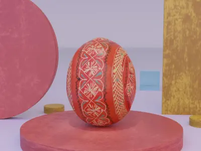 Easter egg 01 Low-poly 3D model