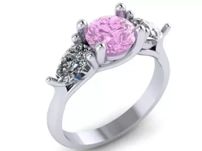 3 stone ring 153 3D print model