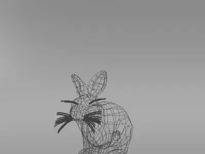 Grey Rabbit Low-poly 3D model