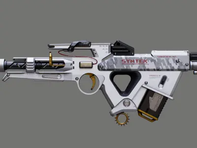 SYNTEK M-42 VANTAGE Sci-Fi Assault Rifle Low-poly 3D model