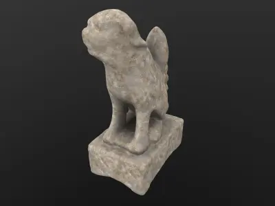 Dog Statue AR VR PBR  Lowpoly with game ready 3d Model Low-poly 3D model purchase