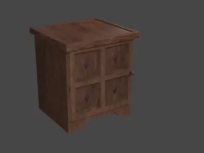 Old bedside table - PBR Game Ready Low-poly 3D model Low-poly 3D model