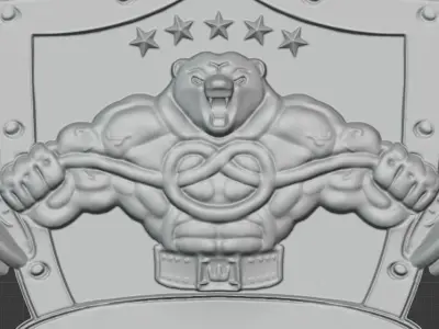 Strong Bear Powerlift relief for 3D print and CNC 3D print model