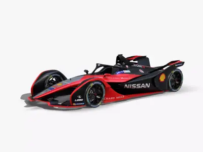 Nissan Formula E 2020 Low-poly 3D model
