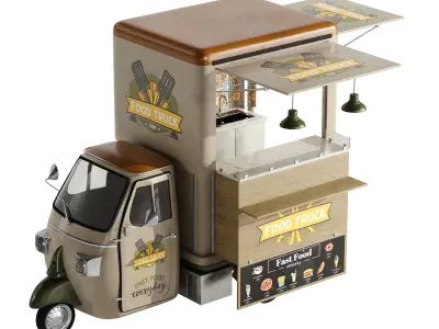 Foodtruck green PA 3D model