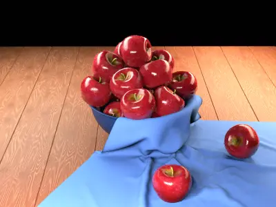 Realistic Red Apples in the Bowl 3D model