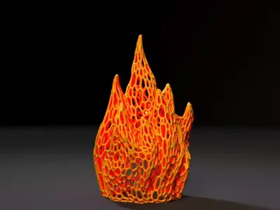 Flame fire Voronoi 3D print model