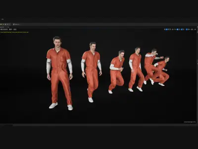 Man - Prisoner - Modular - Rigged Low-poly 3D model