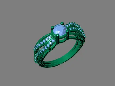 Rings for Women Womens Rings Stone Ring Ready STL 3DM Models  3D print model 20
