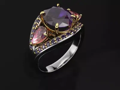 Trilogy ring 3D print model