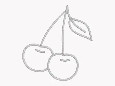 Neon sign cherry  3D model