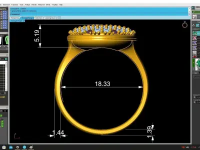 Luxury Oval Pave Diamond Ring for Women 4526 3D print model