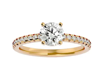 Solitaire ring model 3D print model 6