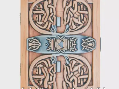 Celtic Treasure Chest with Intricate Knotwork Carvings Low-poly 3D model